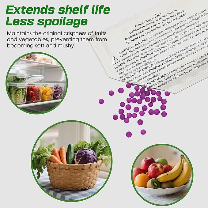 xcivi 5-Pack Produce Saver Refills Compatible with Frigidaire Pure Air Produce Keeper FRPAPKRF2PK FRPAPKRF, Fits Crisp Seal Fresh System Crisper Drawers, Refrigerator Produce Preserver Replacements