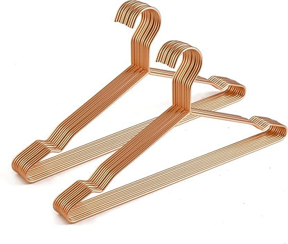Better to U 17 Inch Metal Clothes Hanger 20 pack, 4.0mm Heavy Duty Shirt Blouse Hanger for Coat Suit Bridal Boutique, Space Saving Slim Wire Hanger for Camisole Trousers Wedding Dress（Matte Rose Gold）