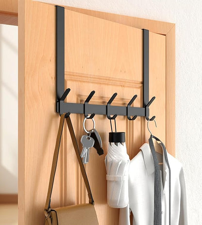 CHAUNCEY HOME Long Over The Door Hooks Hanger with 15.75" Arms for for Easier Access by Shorter, J16U, Perfectly Fits US Standard 1 3/4-inch Doors, Towel Rack Bathroom Organizer Holder