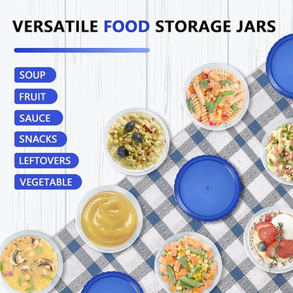 Slomg 10 Pack 16 oz Freezer Storage Containers with Twist Top Lids, Small Plastic Food Storage Soup Meal Prep Containers, Leakproof Overnight Quart Containers for Lunch Leftover Fruit Salad Oat