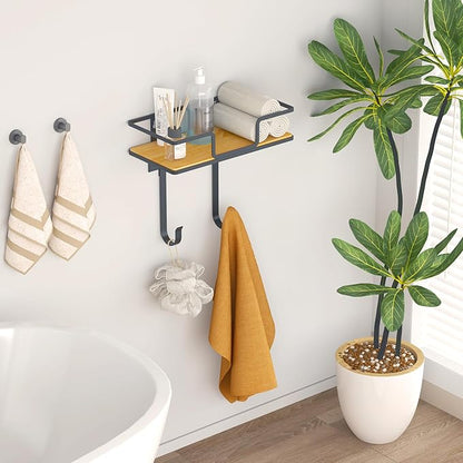 efluky Ironing Board Hanger Wall Mount with Removable Hooks, Ironing Board Holder Organizer Compatible with T/Leg & Y/Leg Ironing Boards, Space Saving Laundry Room Storage, 12.59"x5.9"x2.36", Black