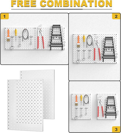 Ultrawall Metal Pegboard Panels, Pegboard Wall Organizer, Peg Boards for Wall, Garage Tool Storage Organization, 12"X16", 2pcs, Gray