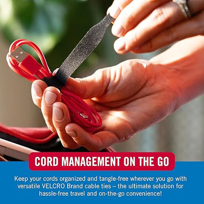 VELCRO Brand Reusable Cable Ties – Valentines Day Gifts for Men, 100 Pack 6 Inch Cable Management Ties, Cord Wraps for Electrical Cords, Black