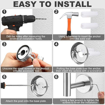 Gisafai 15 Piece Bathroom Hardware Set, 23.6 Inch Brushed Towel Bar Ring Toilet Paper Holder Robe Towel Hook, Sus304 Stainless Steel Bathroom Accessory Set Wall Mounted(Silver)