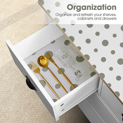 Beautysaid Shelf and Drawer Liner for Kitchen Cabinet, Non Adhesive Non Slip Shelf Paper Waterproof Washable Thickened for Dresser Pantry Shelve Bathroom Protector Liner(Polka Dot,12 in x 20 FT)