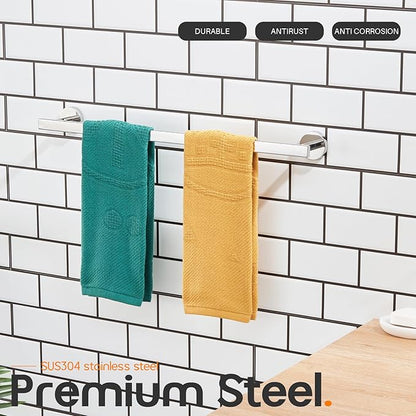 24 Inch Bathroom Towel Bar Bath Towel Rack Kitchen Towel Holder Towel Rails Wall Mounted SUS304 Stainless Steel Polished Chrome AN4001CH-L24