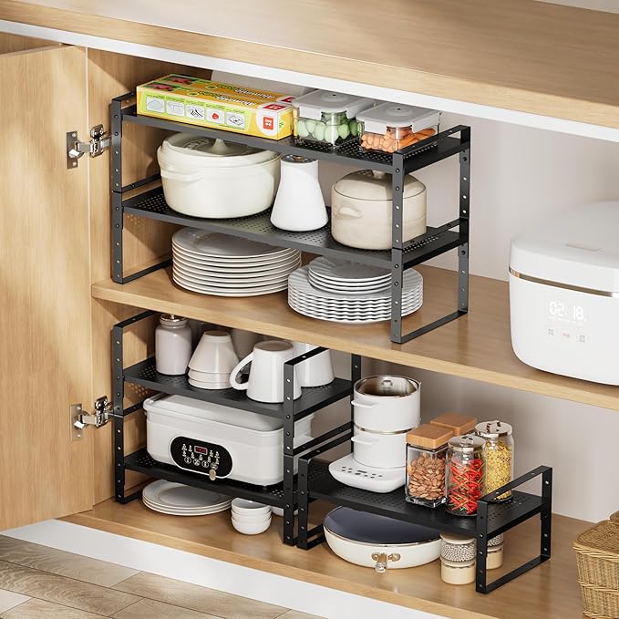 Multi-Functional Metal Shoe Rack, Space-Saving, Perfect for Entryway, Closet, Bathroom, etc. - Sturdy and Durable, High Weight Capacity(3PACKS/Black/Medium)
