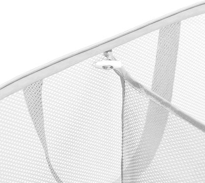 Foldable Laundry Basket - Popup and Collapsible, Durable Mesh Material, Folds for Storage, Easy Carry Handles - Great Hamper for College Dorm, Laundry Room or Travel (White, 2-Compartments)