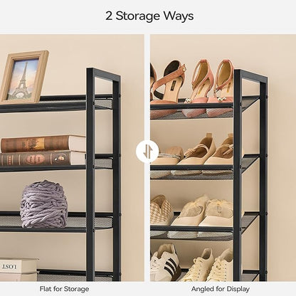 Shoe Rack, Large Metal Shoe Organizer,Max Holds 50 Pairs,8 Tier Shoe Storage Shelf for Garage,Closet,Entryway, Black