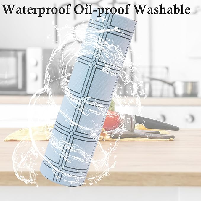 Shelf Liners for Kitchen Cabinets 15 Inch Wide X 20 Ft Non Adhesive Cabinet Drawer Liner Non Slip Water Oil-Proof Cabinet Liner for Shelves Strong Grip Closet Cupboard Refrigerator Bathroom Mat