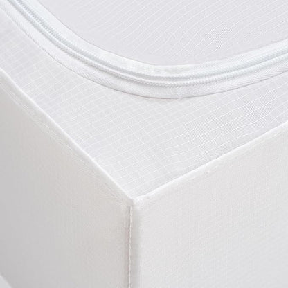 TYEERS Under Bed Storage Containers, Durable Fabric, Washable, Collapsible, Under Bed Storage Bins for Clothes, Blankets, Sheets, Shoes, 27.5x16.5x7 Inches, 4-Pack, White