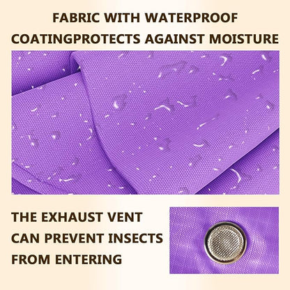 3-Layer Compressible with Zippers Blanket & Comforter Storage Bag,Ultra Space Saving Self Compression Organizer，Save 50% Space, 2 PCS，Purple