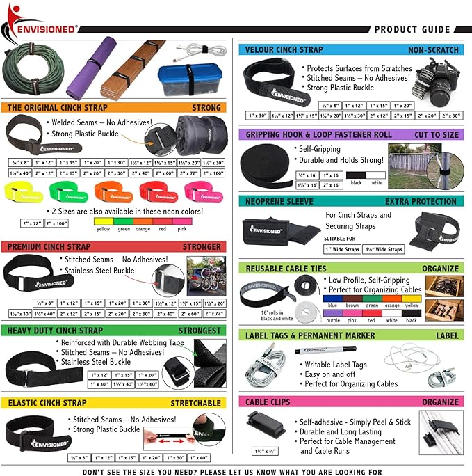 Reusable Cable Ties 1/2" x 6" Self-Gripping Strips Ready to Use Precut Straps for Cable Management and Organizing Cords 50 Pack (Black)