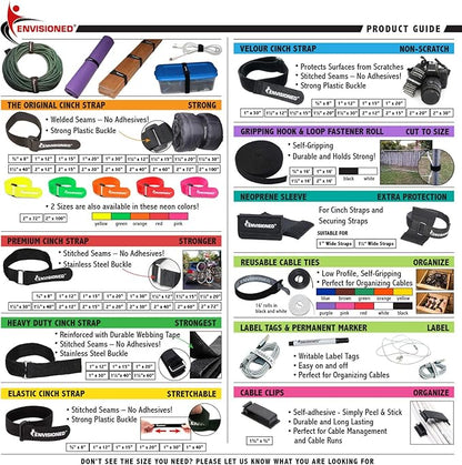 Reusable Cable Ties 1/2" x 6" Self-Gripping Strips Ready to Use Precut Straps for Cable Management and Organizing Cords 50 Pack (Black)