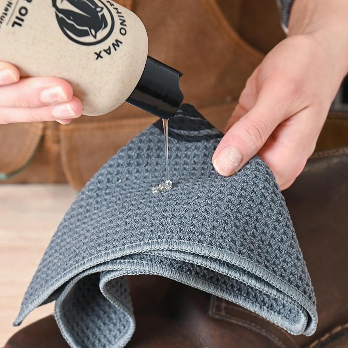 Cowboy Boot Cleaning and Conditioning Kit (6 Pieces) - Ultimate Cowboy Boot Care Kit - Cleaner (Boot-Scrub) + Conditioner (Leather Oil) + Waterproofing Wax + Brushes + Microfiber Cloth
