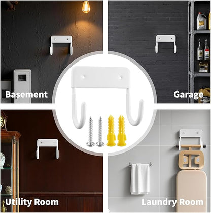 Ironing Board Holder, Sturdy and Space-Saving Ironing Board Hanger Wall Mount Suit for Most Iron Board and Step Ladder in Laundry Room, Garage and Storage Room