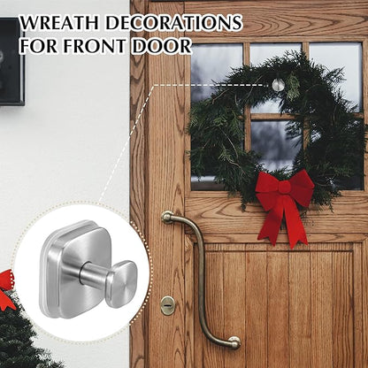 warlve Suction Cup Hooks for Shower - Reusable No-Drill Mounting - Hooks for Towels, Robes & Loofah on Metal, Glass, Mirrors, Tile & Smooth Non-Porous Surfaces (4, Brushed Nickel)