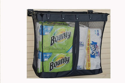HandiWall Large Mesh Basket for Ball and Sports Storage on Garage Slatwall Panels