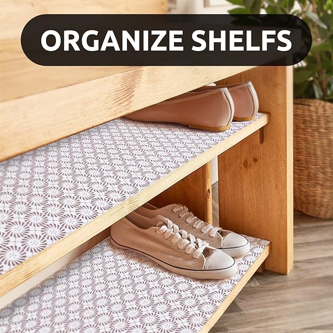 RAY STAR 12X120 Inch Shelf Liner for Kitchen Cabinets, Non-Adhesive Cabinet Liner Washable, PVC Drawer Liner for Dresser Non-Slip Bathroom (Circle)(10 Roll)
