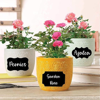 Mantah Chalkboard Label Stickers 96pcs - 9 Assorted Shapes in 3 Sizes with 2 White Chalk Marker, Reusable Waterproof Label for Storage Bin, Food Container, Jars, Containers