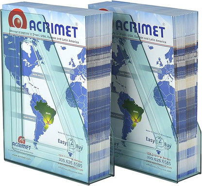 Acrimet Magazine File Holder – Vertical Rack for Documents, Folders and Mail, Durable Plastic Desk Organizer for Office & Home, Clear Green (2 Pack)