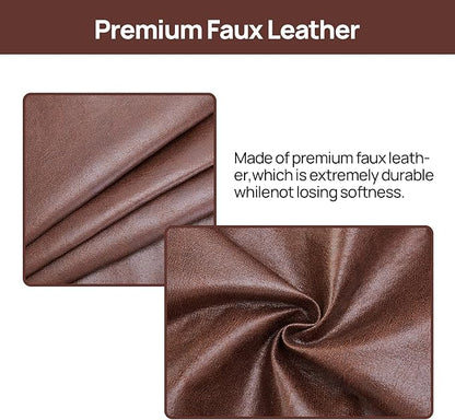 Teniux Remote Control Holder Faux Leather Armrest Organizer with 6 Pockets for recliner couch sofa, Armchair Caddy for Smart Phone, Book, Magazines, Ipad, Remotes (Brown)