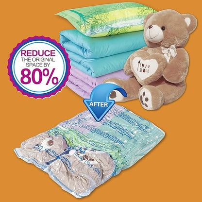 XXL Jumbo 47''X35'' Vacuum Storage Space Saver Bags Extra Large for Blanket, Bedding, Comforters (8 Pack)