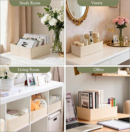 Criusia Drawer Organizers 18-Piece Set, Dresser Organizer for Baby Clothes, Foldable Closet Storage & Drawer Dividers for Underwear, Socks, Nursery (Beige)