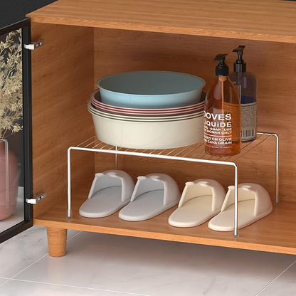 iPEGTOP Set of 6 Kitchen Cabinet Shelf Organizer, Medium (13 x 9.4 Inch) Bathroom Cabinet Organization Wire Shelf Rack, Rustproof Storage Space Saver Shelves for Countertops Pantries Utensils
