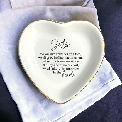 Sister Friends Gift Ring Dish, Jewelry Dish, Bridesmaids Gift, Sister Gifts, Bestie Gift, Friend Gift, Friendship Gifts, Sister In Law Gift, Wedding Day Gift, Maid of Honor Gift, Sister By Heart