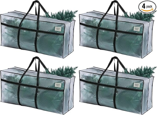 VENO 4 Pack Extra Large Moving Bags, Heavy Duty Storage, Moving Boxes, Large Storage Bins with Lids Alternative for College, Christmas Tree, Packing Supplies Essentials (Clear, 4 Pack)