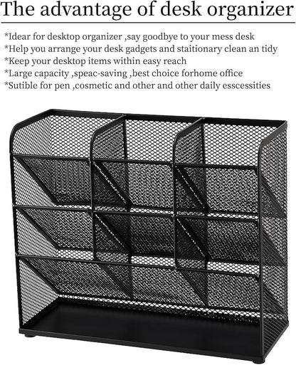 Marbrasse Mesh Desk Organizer, Multi-Functional Pen Holder, Desktop Stationary Organizer, Storage Rack for School Home Office Art Supplies (Mesh Pen Holder)