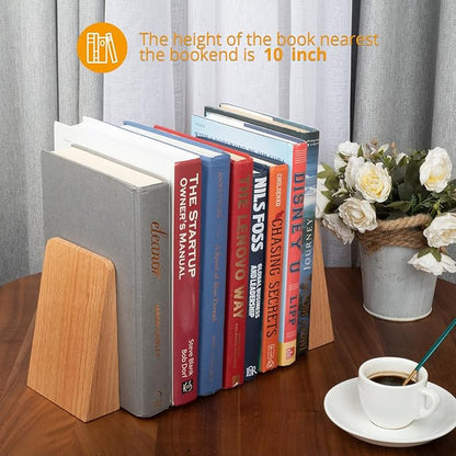 Red Oak Book Ends Heavy Duty Handmade Book Ends for Shelves Decorative Bookends to Hold Heavy Books (Red Oak Small)