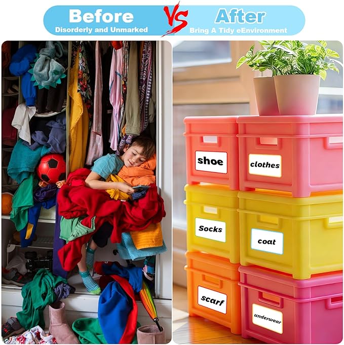WSICSE 160 Pcs Labels for Storage Bins,6 X 4 Inch Storage Bin Labels Large Removable Labels Easy Peel Off for School Business Home