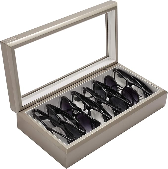 OYOBox Maxi Luxury Eyewear Organizer, Lacquered Wood Box for Glasses + Sunglasses