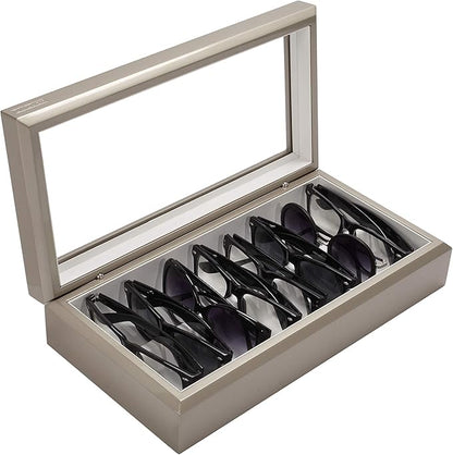 OYOBox Maxi Luxury Eyewear Organizer, Lacquered Wood Box for Glasses + Sunglasses