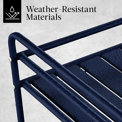 Best Choice Products Rolling Bar Cart, Mobile Home Bar Serving Cart, Serving Station w/ 2 Tier Shelves, Wine Rack, Lockable Wheels - Navy