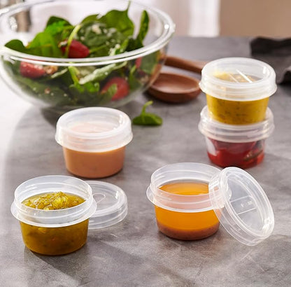 PLASTICPRO 12 Pack Twist Cap Food Storage Containers with Clear Screw on Lid- 4 oz Reusable Meal Prep Containers - Small Freezer Containers Microwave Safe Clear Plastic Food Storage