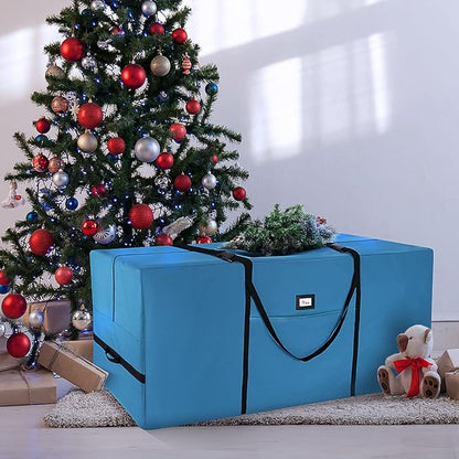 Hearth & Harbor 9 ft Christmas Tree Storage Bag - Artificial Christmas Tree Bag with Reinforced Handles, Dual Zipper, Wide Opening - Large Storage Container for Trees and Decorations