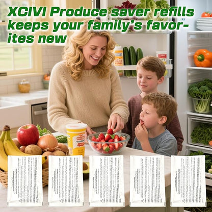 xcivi 5-Pack Produce Saver Refills Compatible with Frigidaire Pure Air Produce Keeper FRPAPKRF2PK FRPAPKRF, Fits Crisp Seal Fresh System Crisper Drawers, Refrigerator Produce Preserver Replacements