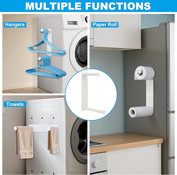 RedCall Magnetic Hanger Organizer for Washing Machine,Strong Magnet Hanger Storage Rack for Laundry Room Organization,Stacker Holder (White)