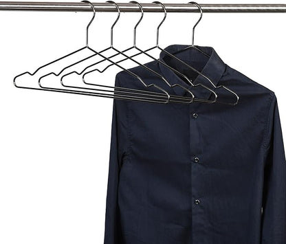 Better to U 17 Inch Black Silver Metal Hanger Adult Clothes 20 Pack, 4.0mm Heavy Duty Shirt Blouse Hanger for Coat Suit, Space Saving Slim Wire Hanger for Camisole Trousers Dress