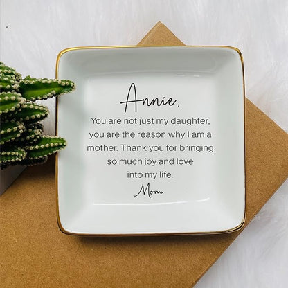 HatafaFurni To My Daughter, Bride in Law Ring Dish, Women Jewelry Tray, Birthday & In Law Gifts, Son Trinket Tray for Men & Women