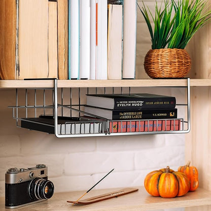 Sorbus Under Cabinet Can Organizer Hanging Basket– Pantry Under shelf basket for Canned Goods, Fruits, and Kitchen Storage – Rolling Can Dispenser Rack, wire shelf for Kitchen Pantry Organization