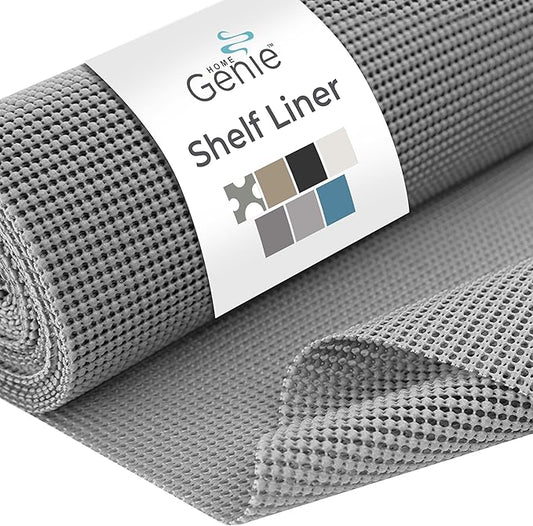 HOME GENIE Shelf Drawer and Cabinet Liner, Durable with Strong Grip, 20 in x 20 FT, Non Adhesive Liners Protect Kitchen Cabinets and Cupboard, Pantry, Bathroom Drawers and Shelves, Desks, Soft Gray