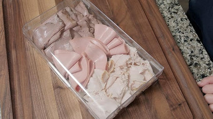Pikanty Deli Meat Container | Airtight Food Storage Box with Hinged Lid | Cheese and Cold Cuts Holder for Refrigerator | Dishwasher & Freezer Safe | Made in USA