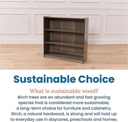 ECR4Kids Wooden Classic Bookcase with Adjustable Shelves, 36in, Classroom Bookshelf, Grey Wash