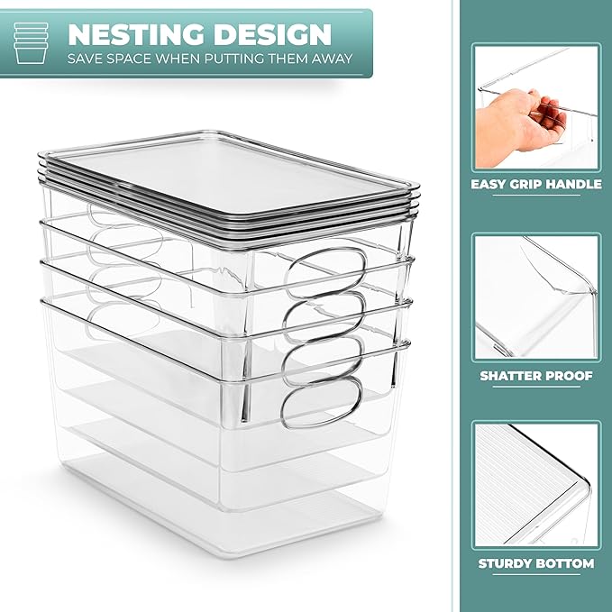 Sorbus Large Clear Plastic Storage Bins with Lids, Clear Stackable Storage Bins, Laundry Room Organizer Bins, Office, Classroom, Playroom, Bathroom, Laundry Room Organization and Storage (2 Pack)