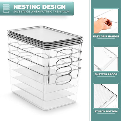 Sorbus Large Clear Plastic Storage Bins with Lids, Clear Stackable Storage Bins, Laundry Room Organizer Bins, Office, Classroom, Playroom, Bathroom, Laundry Room Organization and Storage (2 Pack)