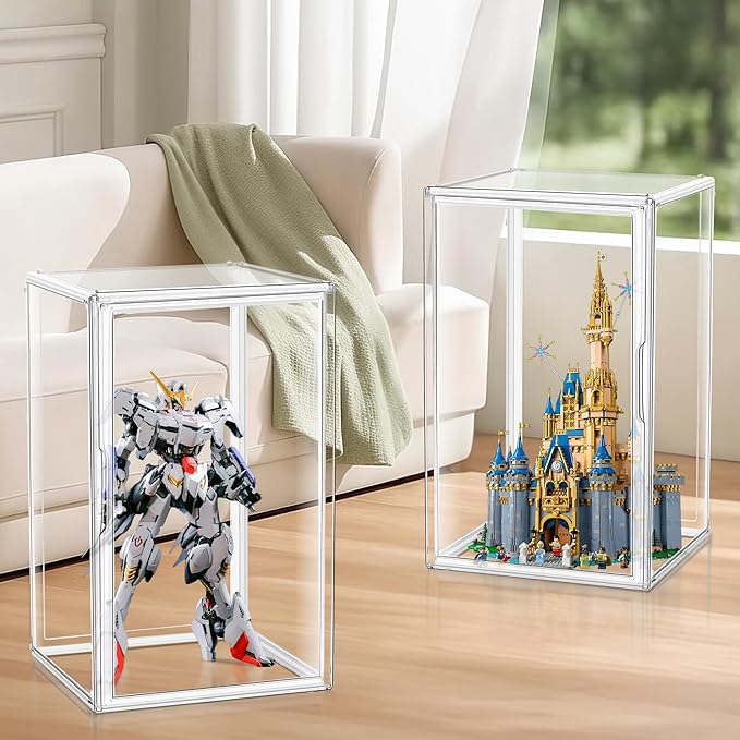 DAYOOH 1 Pack Extra XXXXX-Large 13.8”x 12.2”x 23.6" Acrylic Display Case Long Tall Boot Shoe Storage Box Clear Giant Figure Collection Showcase with Magnetic Lid